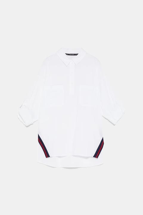 Blusa Oversize Con Tasche