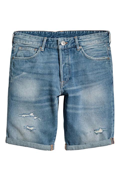 Denim Shorts Trashed Low Waist