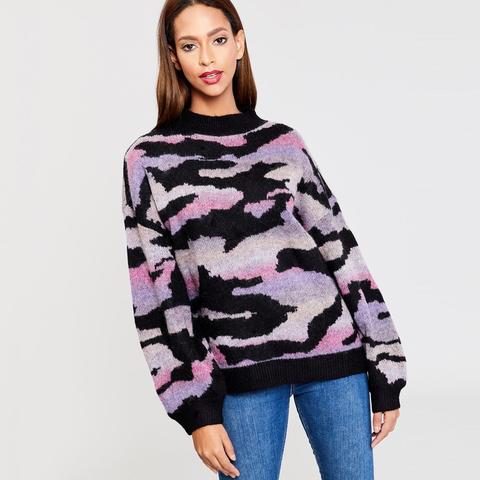 Maglione Mimetico In Viola