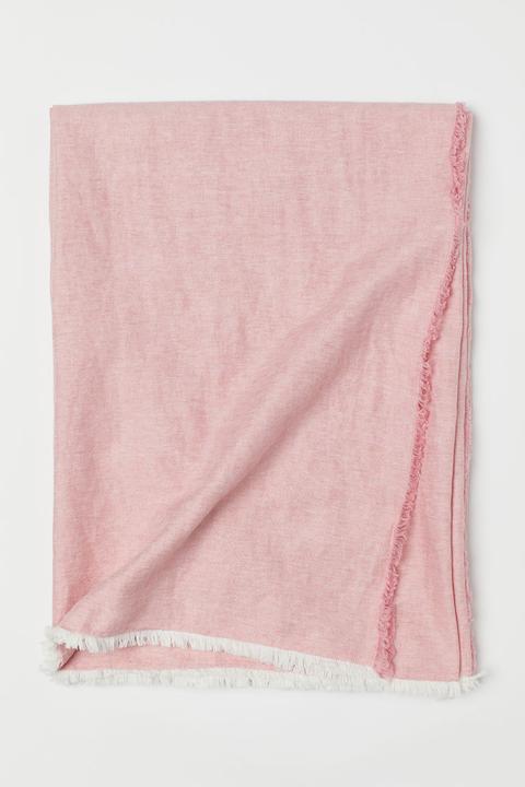 H & M - Copriletto In Misto Lino - Rosa