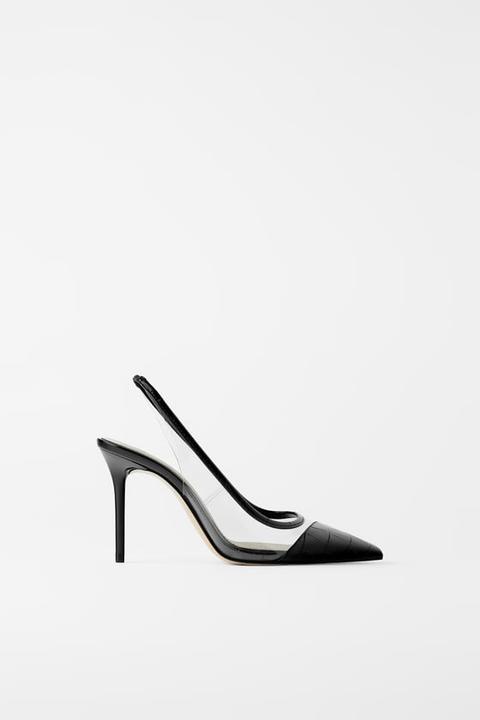 vinyl heels zara