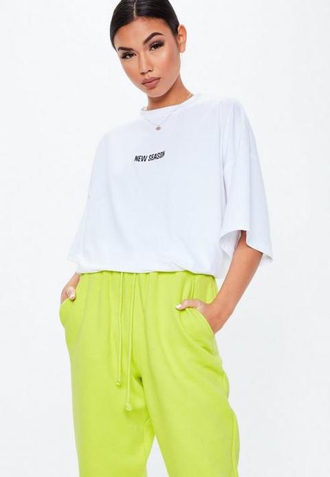 White New Season Oversized T Shirt, White