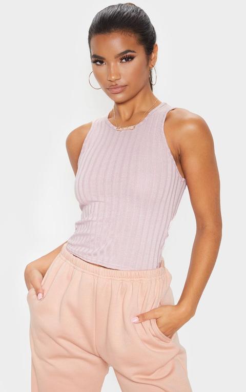 Dusty Lilac Ribbed Racerback Vest