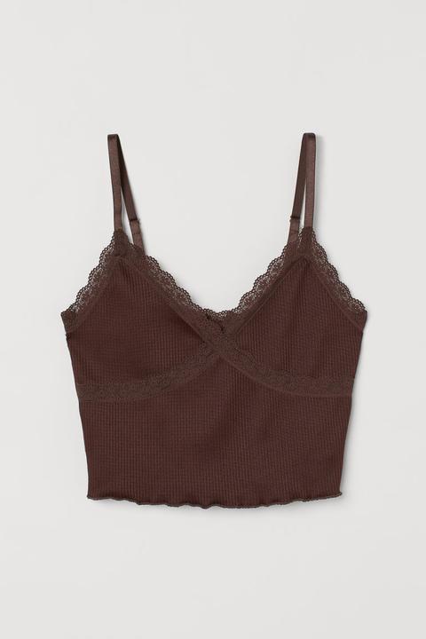 Ribbed Top - Brown