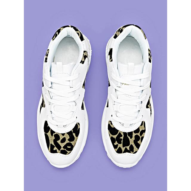leopard chunky sole trainers