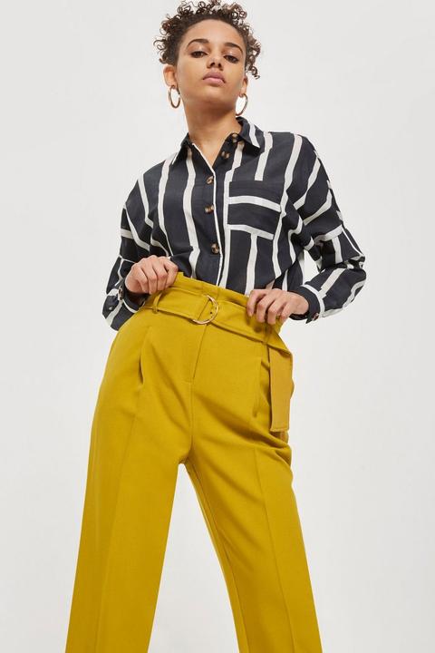 Belted Tapered Trousers