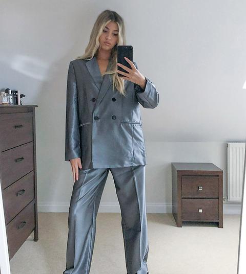 Collusion Dad Trousers In Grey Tonic
