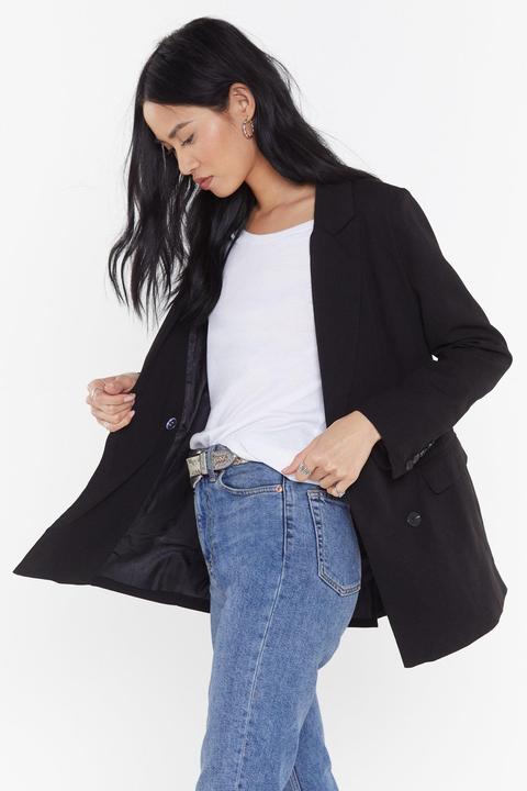 Womens Double Breasted Oversized Tailored Blazer