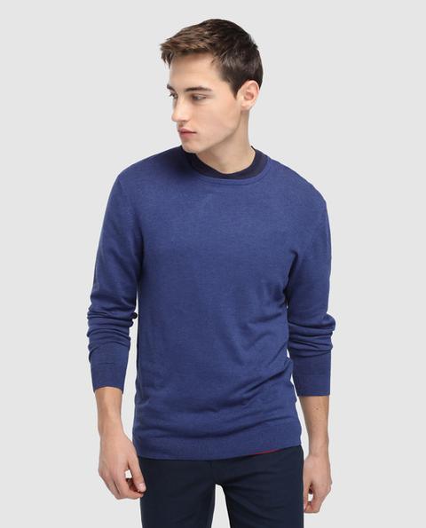Fórmula Joven - Jersey De Hombre Azul Con Cuello Caja