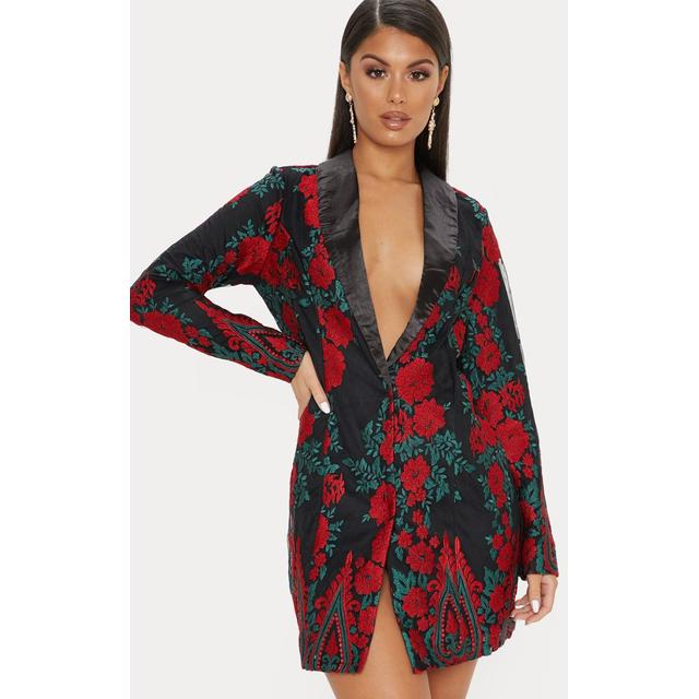 Black dragon hotsell print blazer dress