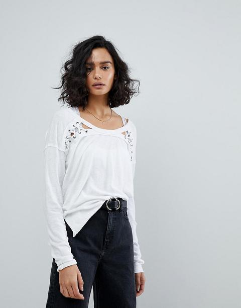 Free People - First Love - Maglietta Con Cut-out - Bianco