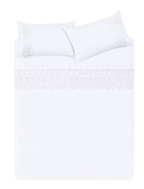 White Embroidered Double Duvet Cover