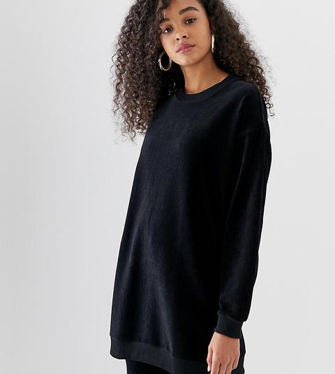 Pull&bear Velvet Jumper Co-ord In Black