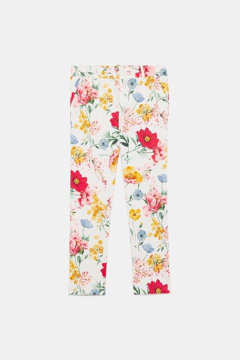 Pantalon Chino À Imprimé Floral