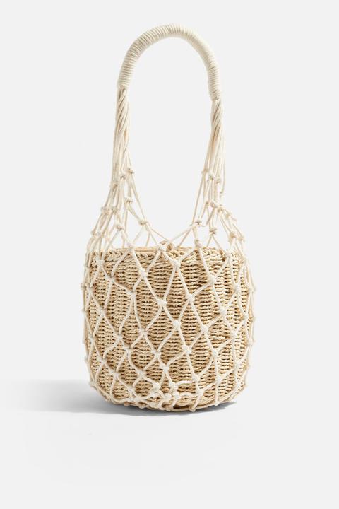 Womens Siren Cream String Tote Bag - Cream, Cream