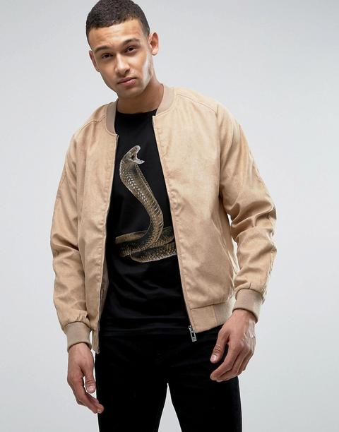 D-struct - Bomber In Camoscio Sintetico - Beige