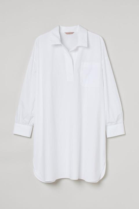 Camisa Oversize De Algodón - Blanco