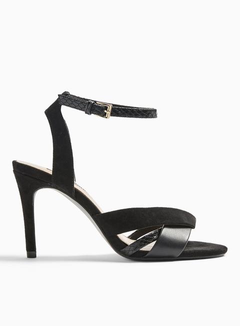 Stelda Black Crossover Sandals