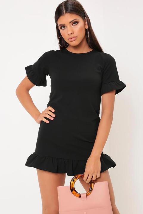 shift dress with frill hem