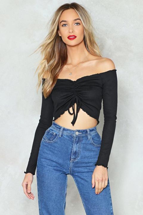 Womens Don't Make Me Ruche Crop Top