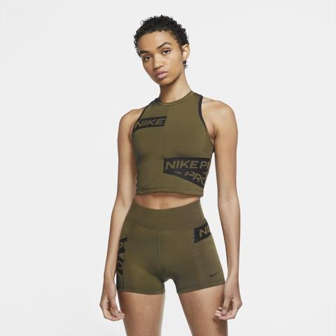 Nike Pro Camiseta De Tirantes Con Estampado - Mujer - Verde