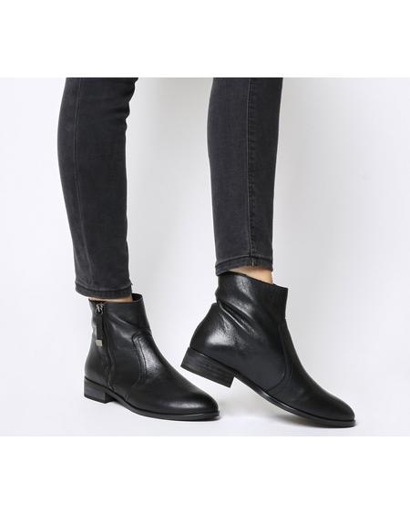 leather flat ankle boots