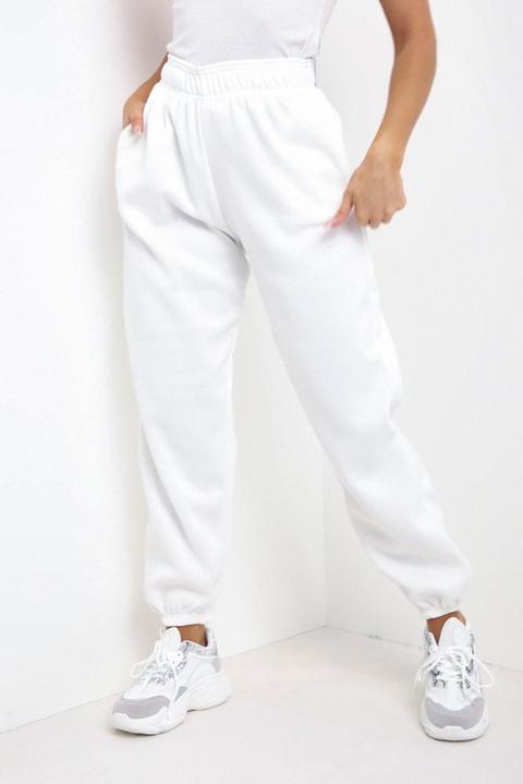 white oversized joggers