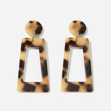 Pendientes Largos Geométricos Con Patrón De Leopardo