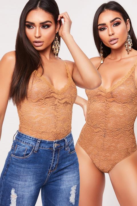 Violet Camel Lace Bodysuit