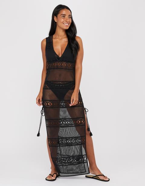 Wide Strap Lace Maxi Dress