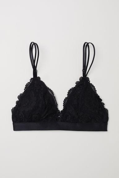 H & M - Reggiseno Pizzo Senza Ferretto - Nero