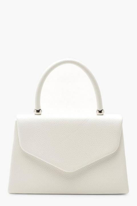 Womens Textured Mini Clutch Bag & Handle - White - One Size, White
