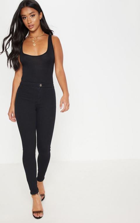 Petite Black High Rise Skinny Jeans