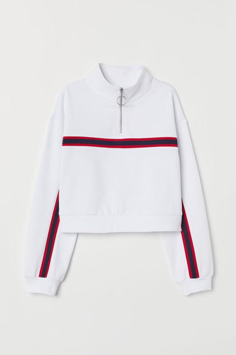 H & M - Sudadera Con Cuello Elevado - Blanco