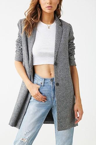 houndstooth longline coat
