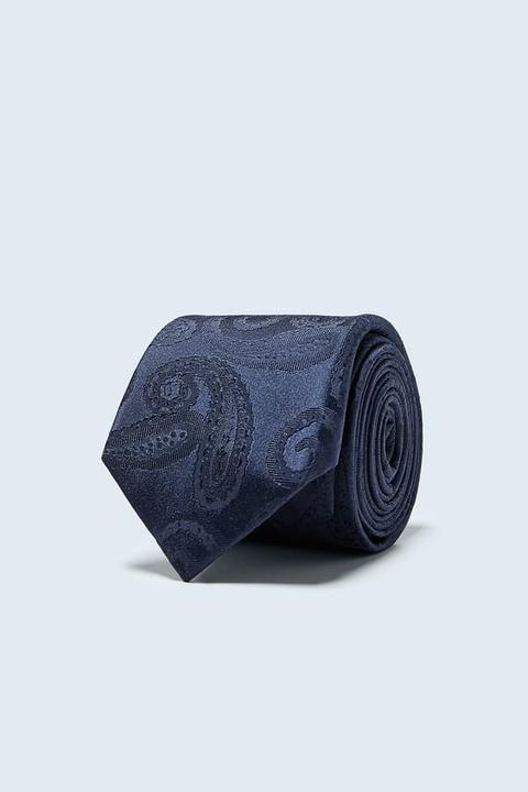 Corbata Ancha Jacquard Paisley