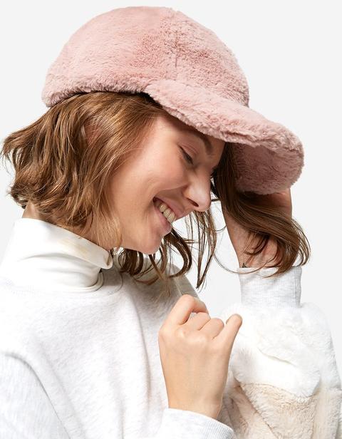 Cappellino Pelliccia Sintetica Rosa Pastello