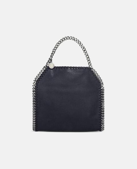 Falabella Mini Tote Navy In Shaggy Deer