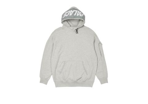 Giant Woven Label Hood Grey Marl