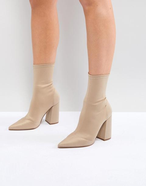 Asos - Ebonie - Stivaletti A Calza Con Tacco Alto - Beige