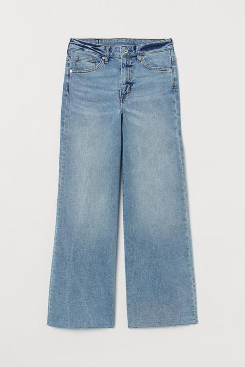 Wide High Ankle Jeans - Blue