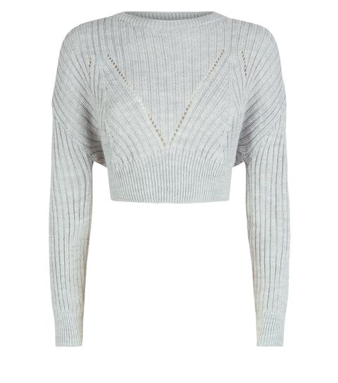 cropped jumper grey