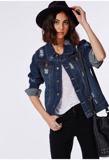 Sorcha Denim Jacket With Ripped Detail