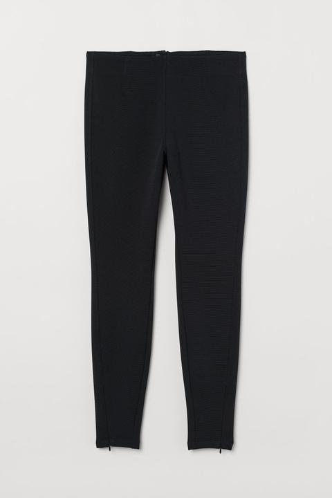 H & M - Leggings Con Cerniere - Nero