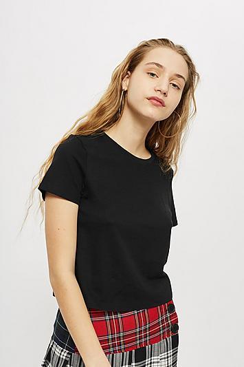 Kurzes T-shirt Petite-größe - Schwarz