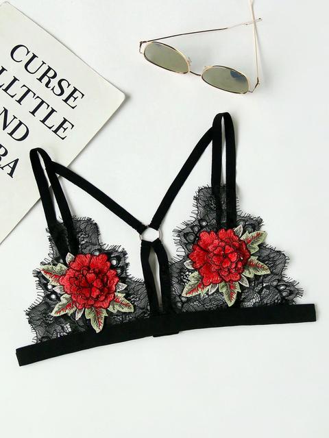 Reggiseno Con Applique Ricamato