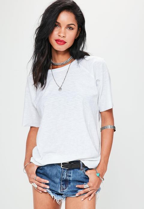 White Slub Oversized T-shirt