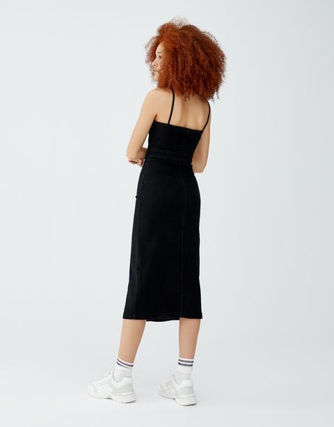 Vestido Denim Midi Ajustado