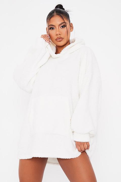 Cream Borg Cosy Oversized Hoodie