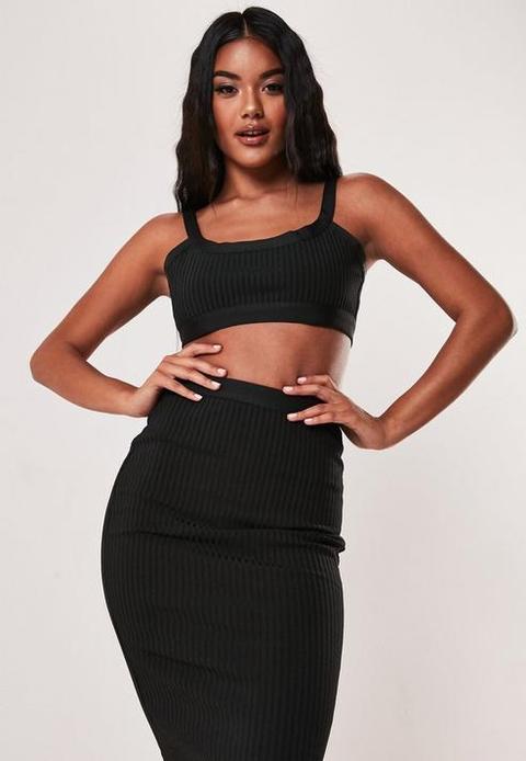 Black Co Ord Bandage Bralet, Black